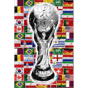 Puzzle Taça Copa do Mundo Colorida de 300 peças
