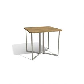 Mesa Gâmbia Níquel Com Tampo Freijó 90cm