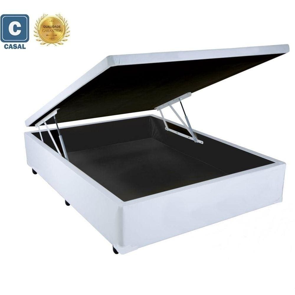 Cama Baú Casal Branco Home   138x188x41
