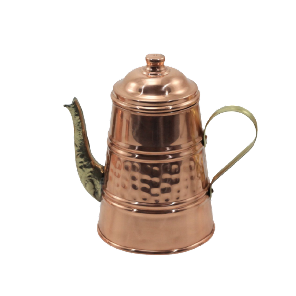 Bule em Cobre Bico Bronze Chaleira Café e Chá Jarra Tampa P