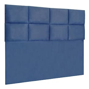 Cabeceira Modulada Casal 1,40m Lorena Suede Cor Azul Marinho