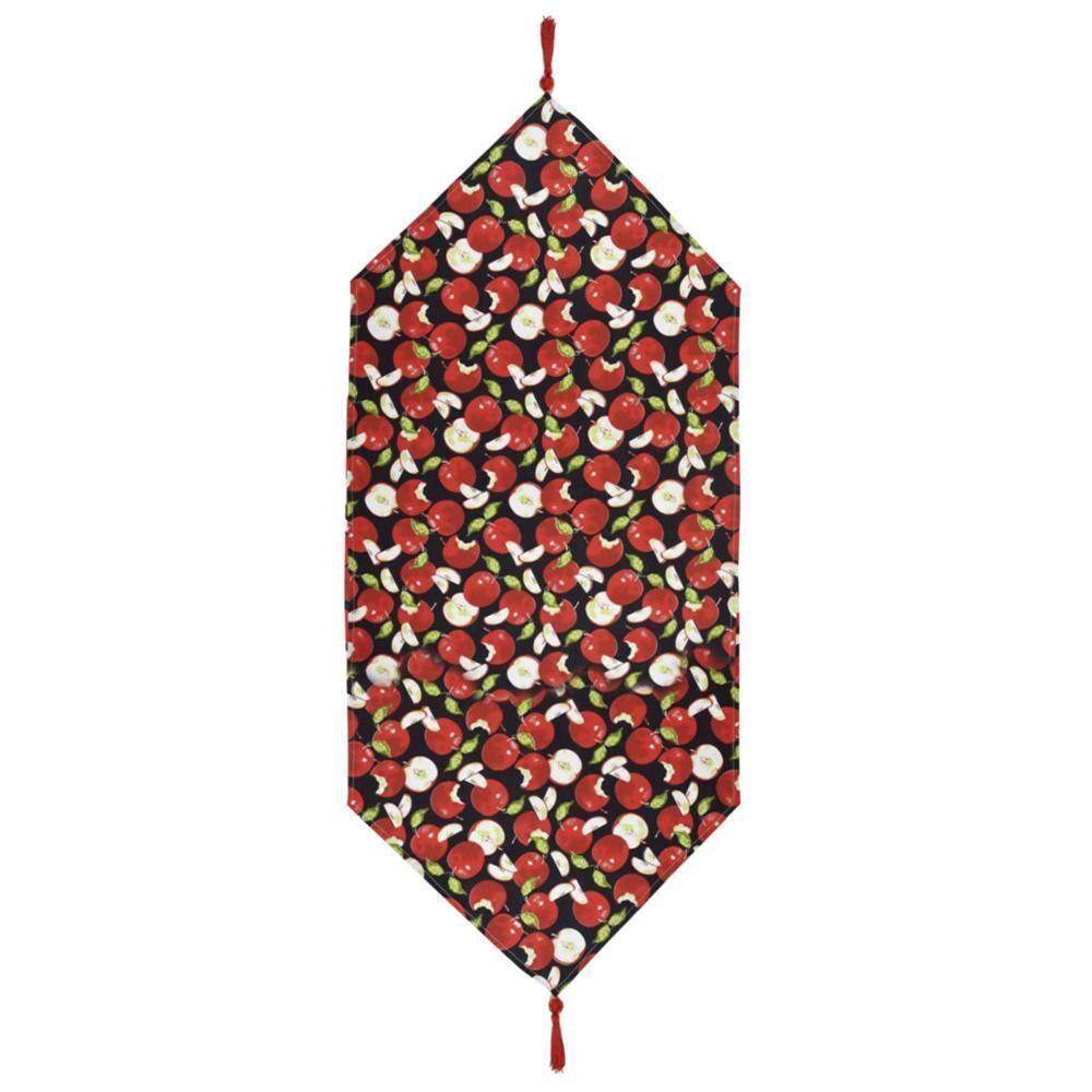 Caminho De Mesa Estampado 1,00m X 46cm Tecido Misto Maçã