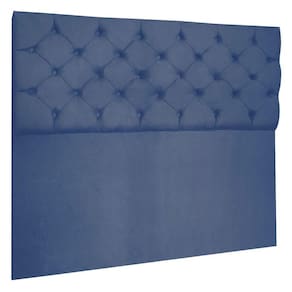 Cabeceira Capitonê Solteiro 0,90m Jade Suede Cor Azul Marinho