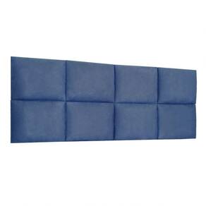 Cabeceira Painel Modulada Queen 1,60m Lorena Suede Cor Azul Marinho