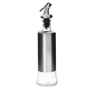 Porta Azeite Vinagre De Vidro E Inox Com Dosador 300Ml