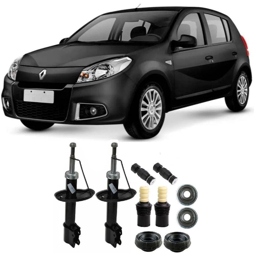 Amortecedor + Kit Batente + Bieleta Renault Sandero Dianteira 2007 Até 2013 O Par
