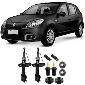 Amortecedor + Kit Batente + Bieleta Renault Sandero Dianteira 2007 Até 2013 O Par