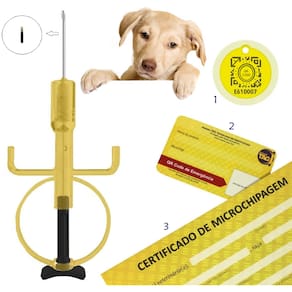 Kit 15 Micro Chip Animal Cachorros Cães Identificador 2x12mm + Medalha Qr Code