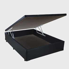Cama Box Baú Casal Confort AColchões Preto 41x138x188