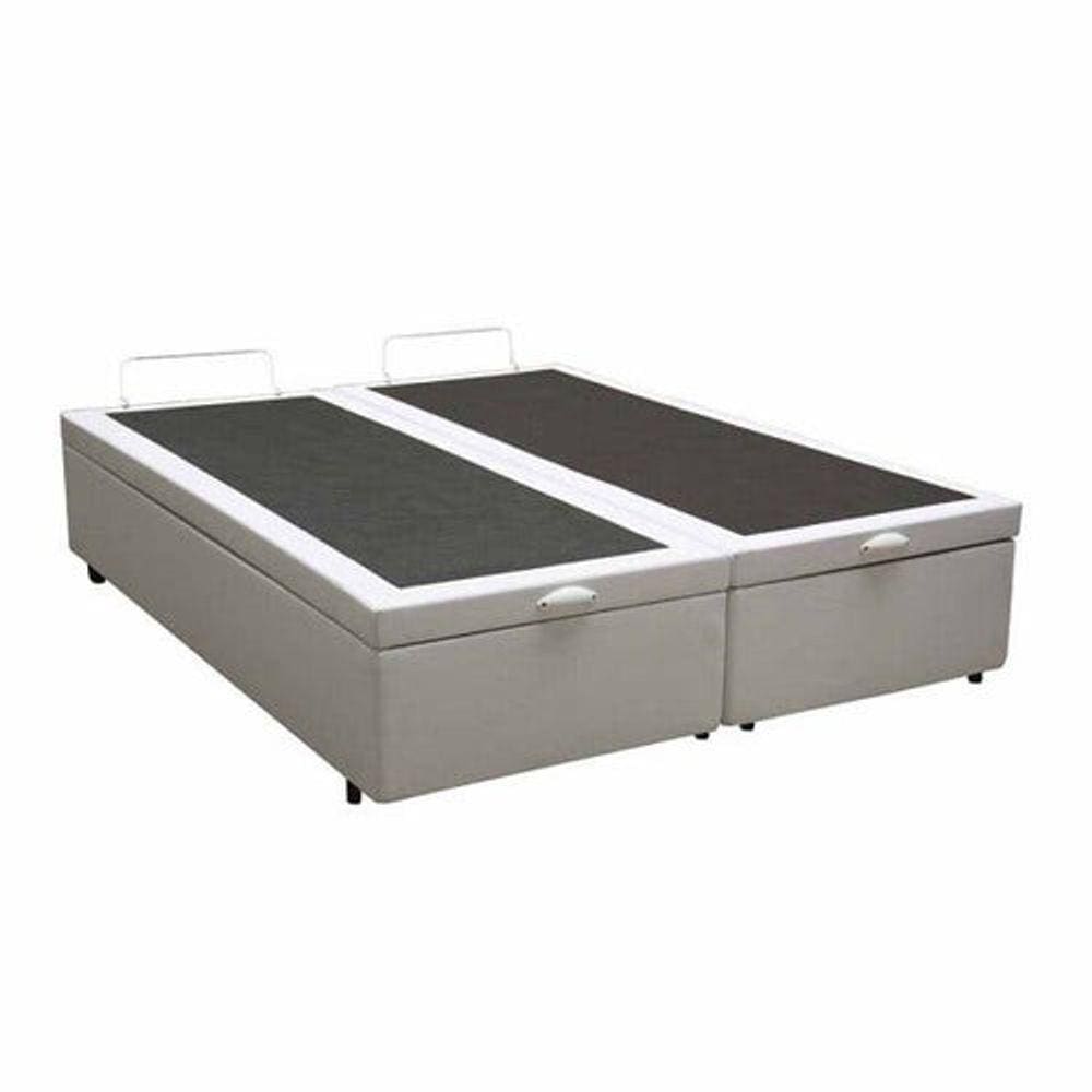 Base Box Baú Queen Bipartido sintético 27cmx158cmx198cm