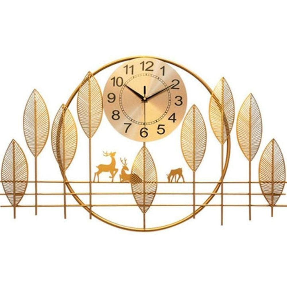 Relógio De Parede 3D Design Europeu Metal Luxuoso 70Cm