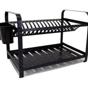 Escorredor De Louça Inox 16 Pratos Inox Preto - Preto