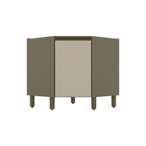Balcão Canto Oblíquo 01 Porta Connect Henn Duna Com Cristal