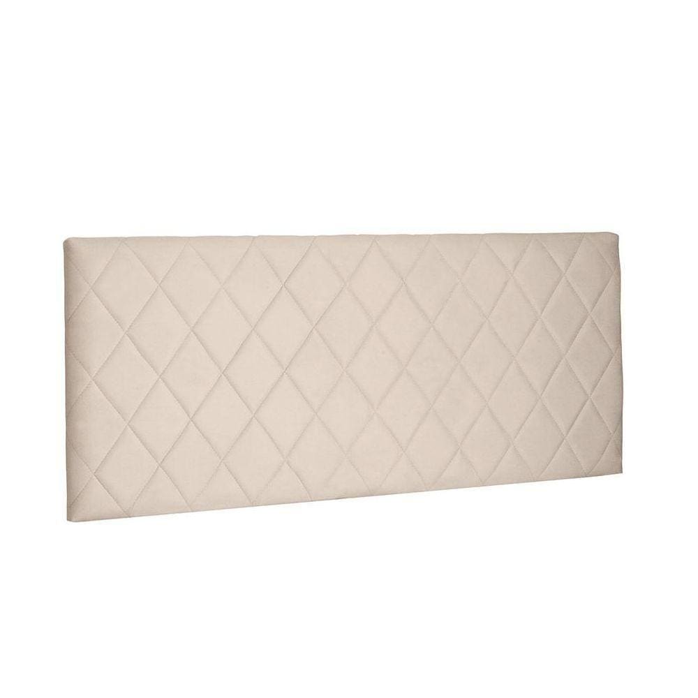 Cabeceira Painel Dubai Casal 140cm Suede Bege- D`rossi