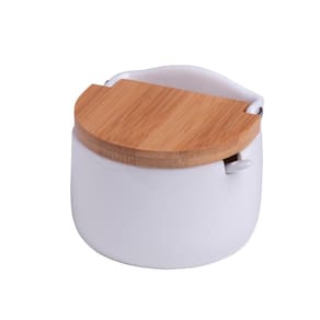 Saleiro De Mesa Porcelana Lyor Tampa Madeira