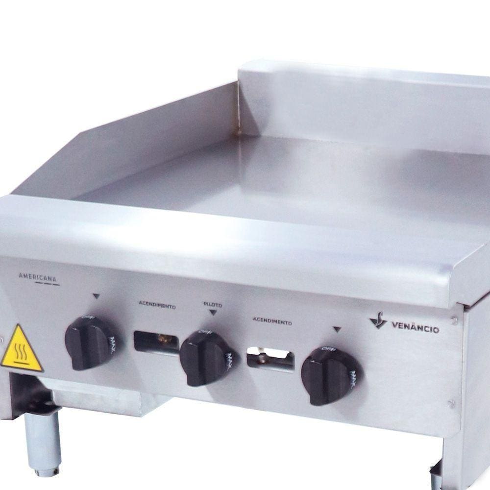 Chapa para Lanches à Gás 2 Queimadores 60 cm Modelo Americano Venancio Cg60