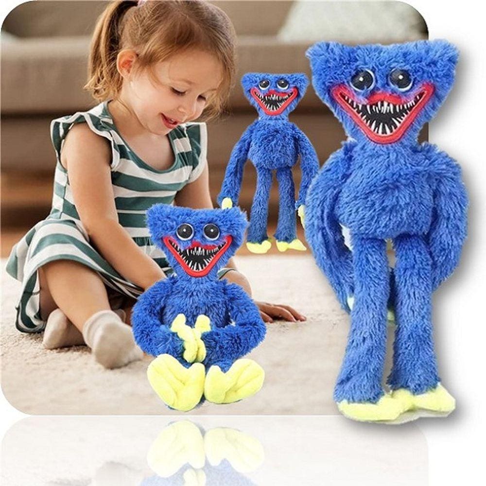 Boneco Huggy Wuggy Azul Kiss Missy Pop Play Time Plush Toy em