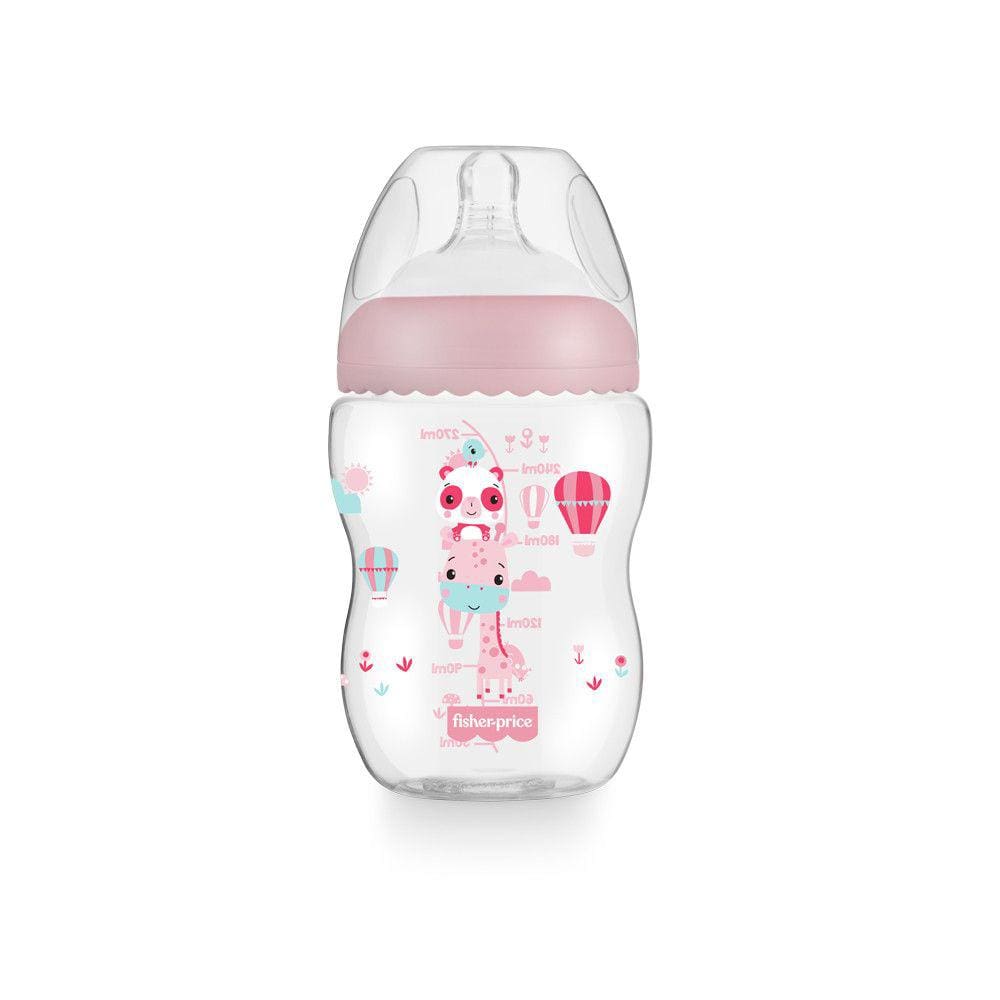 Mamadeira First Moments Rosa Algodão Doce 270 ml  Fisher Price - BB1027