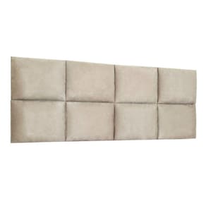 Cabeceira Painel Modulada Casal 1,40m Lorena Suede Cor Bege