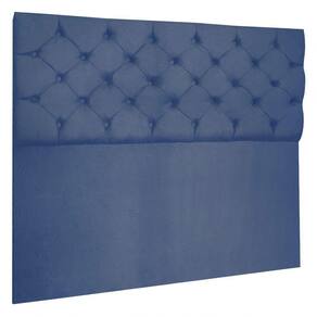 Cabeceira Capitonê King 1,95m Jade Suede Azul Marinho