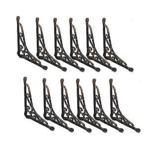 Kit 12 Cantoneiras Ouro Pincelado Suporte Parede 25X30Cm