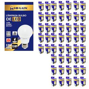 Kit 60 Lampadas De Led 15W 6500K E27