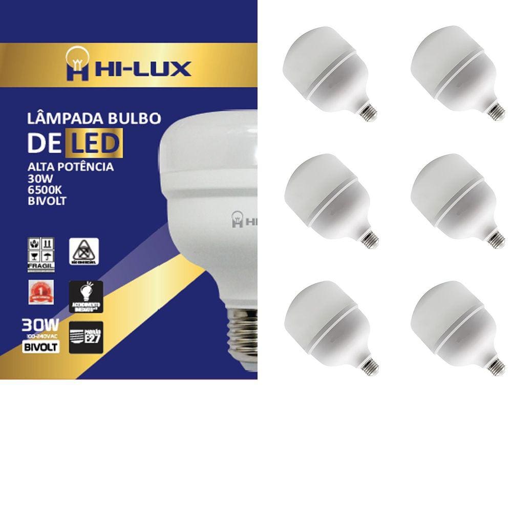 Kit - 06 Lampadas De Led Alta Potencia 30W 6500K