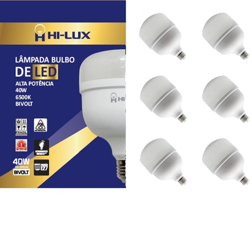 Kit - 06 Lampadas De Led Alta Potencia 40W 6500K