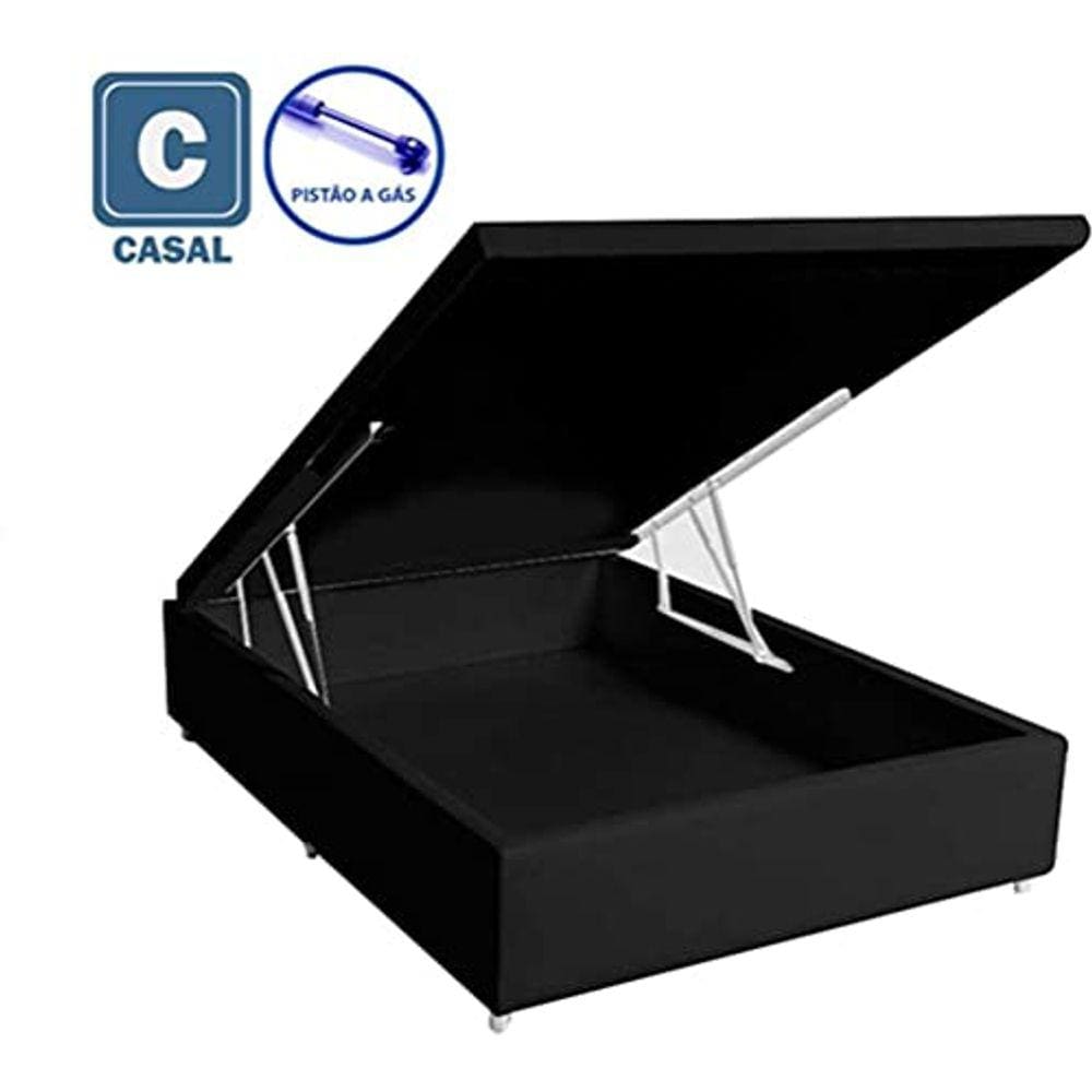 Baú Casal Preto Home Blindado Madeira 138x188x41