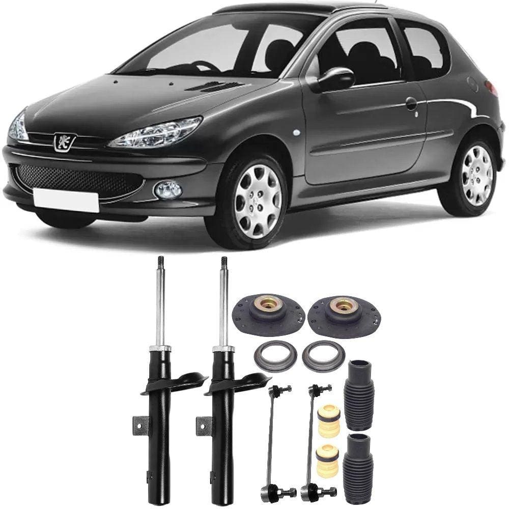 Amortecedor + Kit Batente + Bieleta Peugeot 206 Dianteiro 1998 Até 2010 O Par