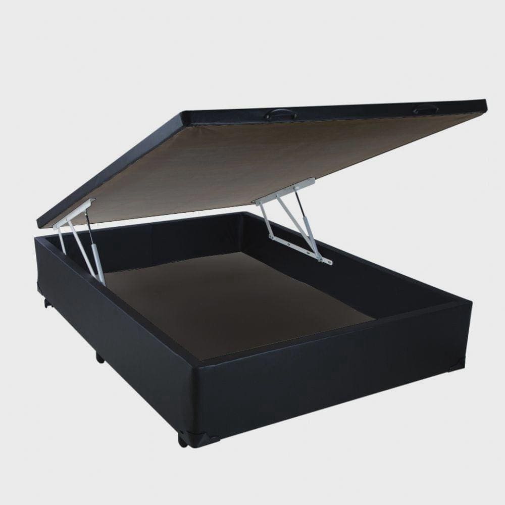 Cama Box Baú Casal Gold AColchões Suede Bege 41x138x188