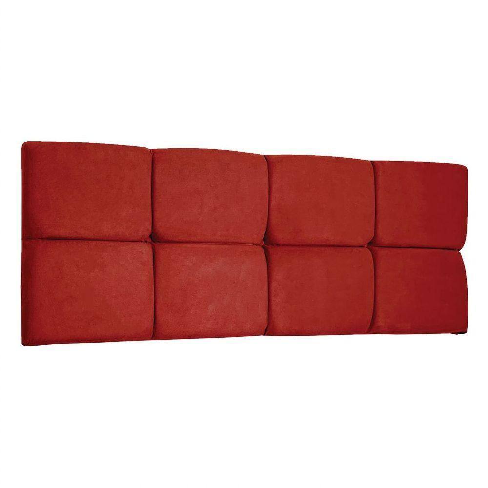 Cabeceira Painel King 1,95m Nina Suede Vermelho - Pallazio