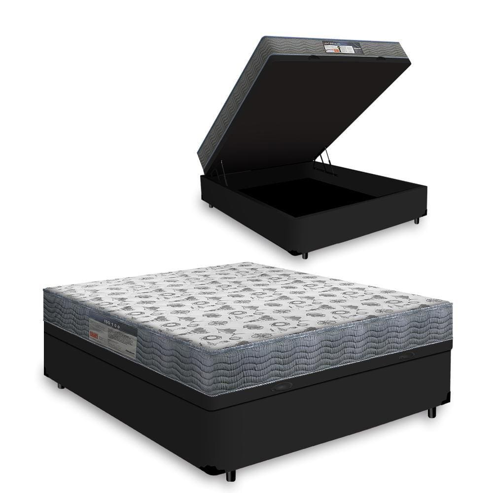Cama Box Com Baú Viúva + Colchão Ortopédico D33 - Ortobom - ISO 100 128x188x60cm