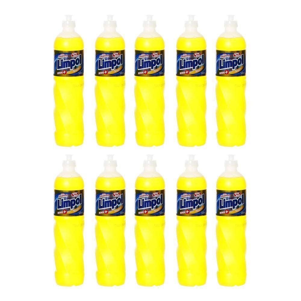 Detergente Limpol Neutro Com Glicerina 500Ml Kit 10