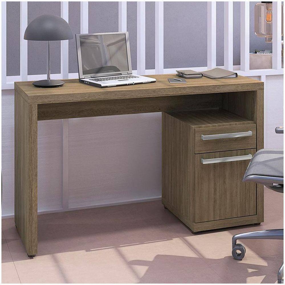 Mesa De Escritório Escrivaninha 1 Gaveta 1 Porta Nogal 1,20m