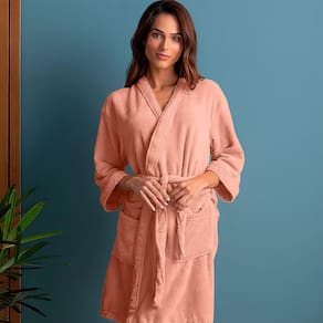 Roupão Plush Microfibra Kimono Unissex Feminino e Masculino Atlântica - Emcompre