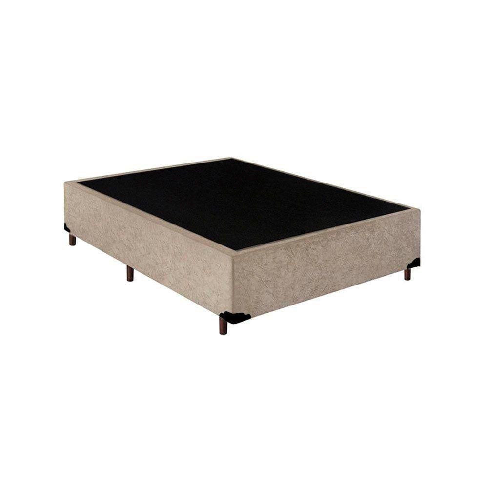 Base Box Blindado Casal AColchoes Suede Bege 40x138x188