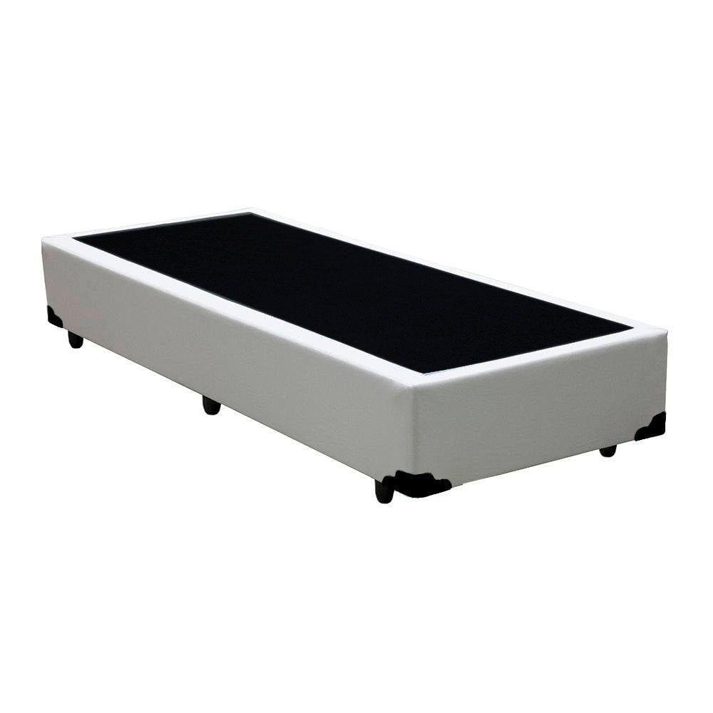 Base Box Blindado Solteirão AColchoes Sintético Branco 40x96x203