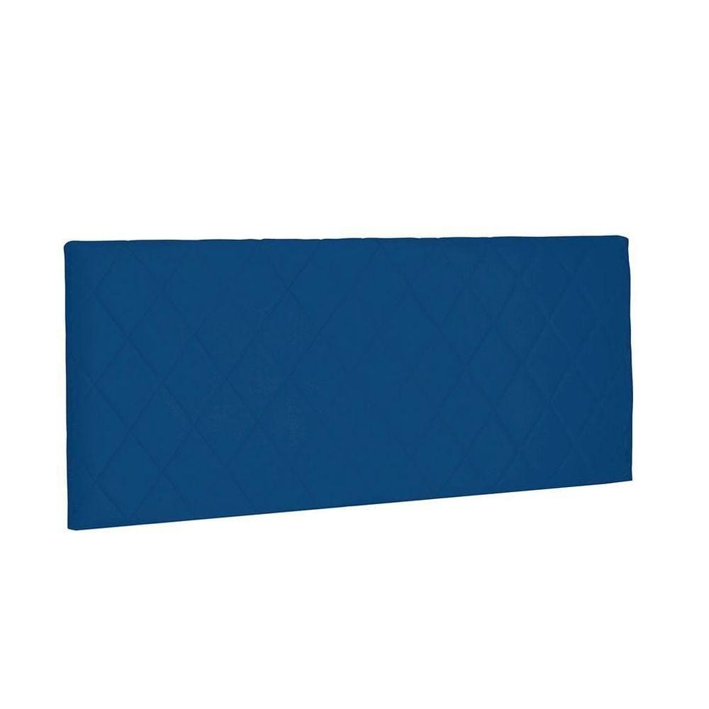 Cabeceira Painel Dubai Solteiro 90cm Suede Azul Marinho