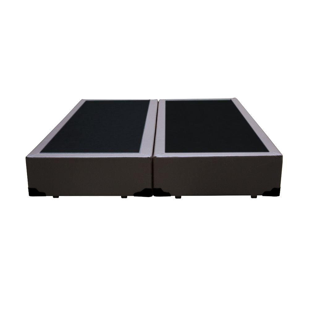 Base Box Blindado Queen Bipartido AColchoes Sintético Marrom 40x158x198