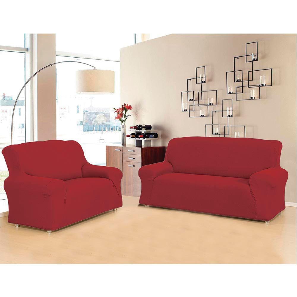Kit Capa para Sofá 2 e 3 Lugares Vermelho New City Casa Doro