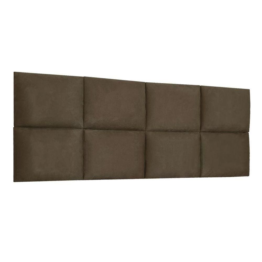 Cabeceira Painel Modulada Queen 1,60m Lorena Suede Marrom