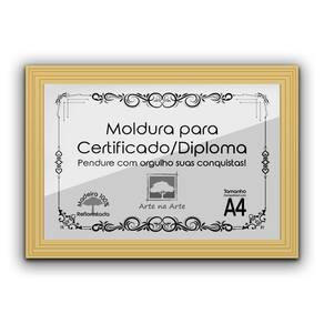 1 Certificado Diploma A4 Com Tela De Acetato E Mdf Titulos Moldura Marfim