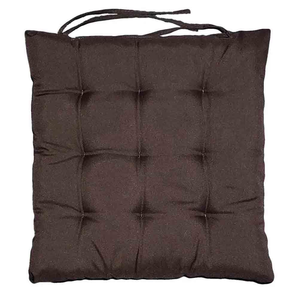 Assento Futton 40x40cm Oxford Marrom Artesanal Teares