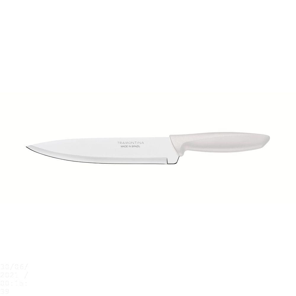 Faca Chef Tramontina Plenus com Lâmina em Aço Inox e Cabo de Polipropileno Off White 8" Tramontina