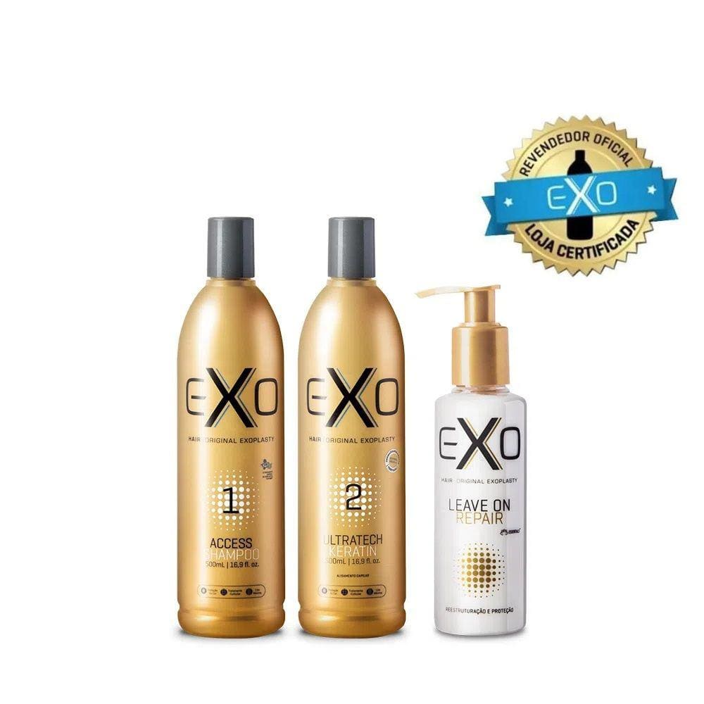 Kit Exoplastia Alisamento 2x500ml + Leave On Repair 140ml