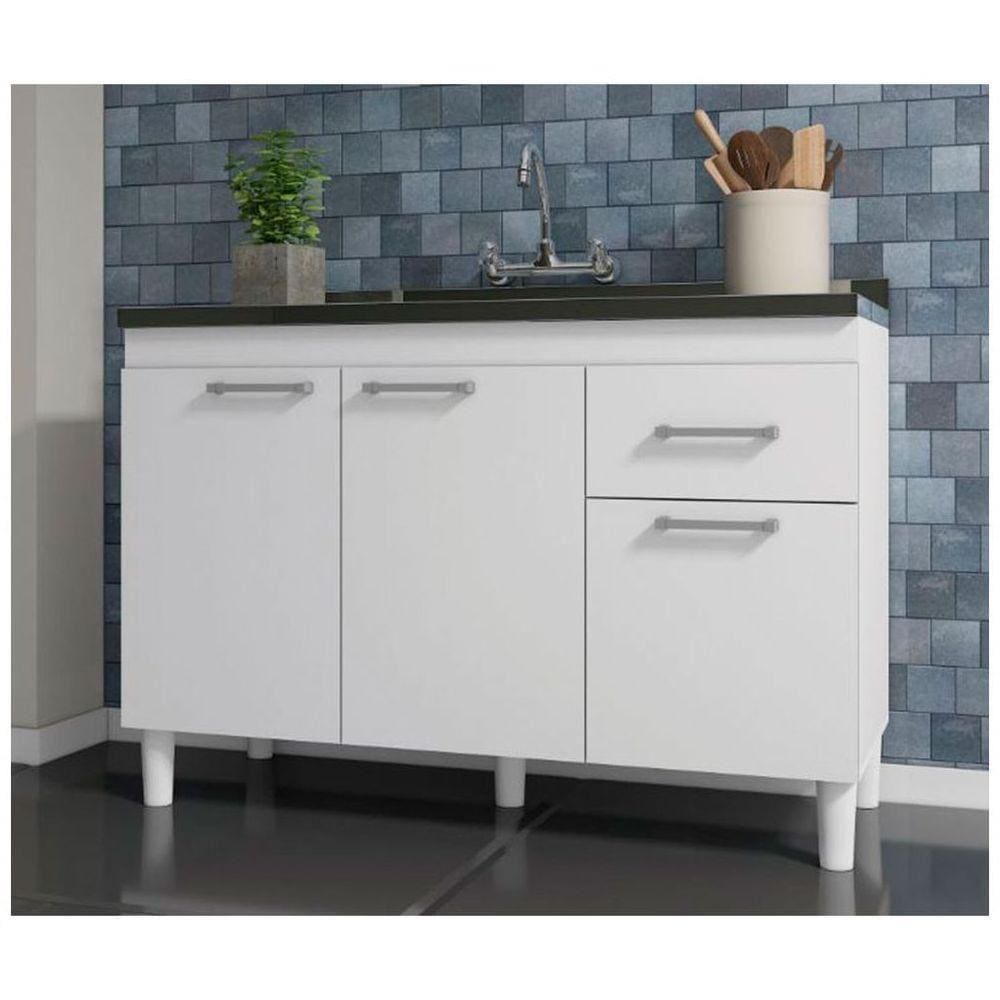Balcão Para Pia 120Cm Indekes Sem Tampo 6115.491 Branco