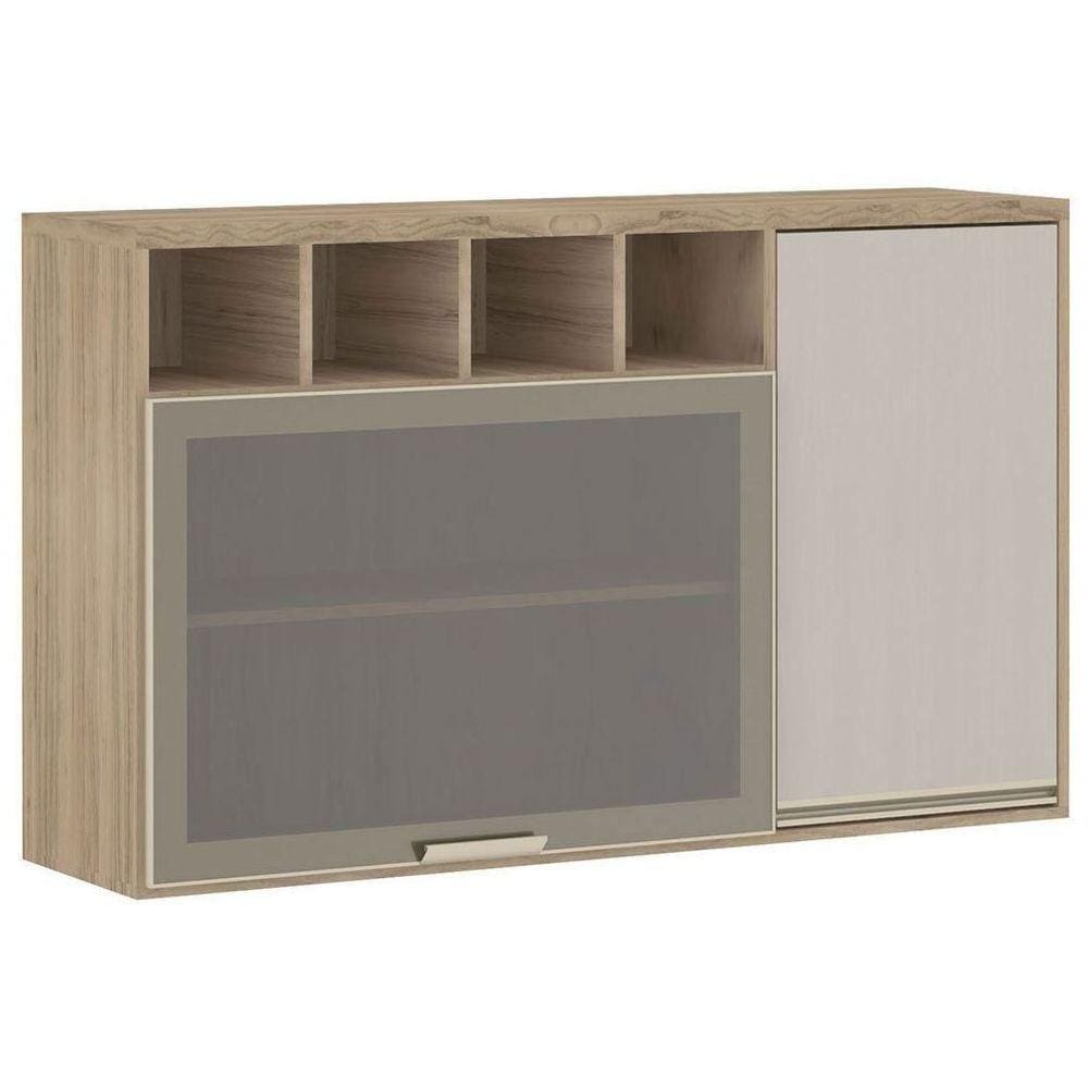 Armário Luciane Yara 2 Portas Com Nicho 1,20 Metros Vanilla/Grafite