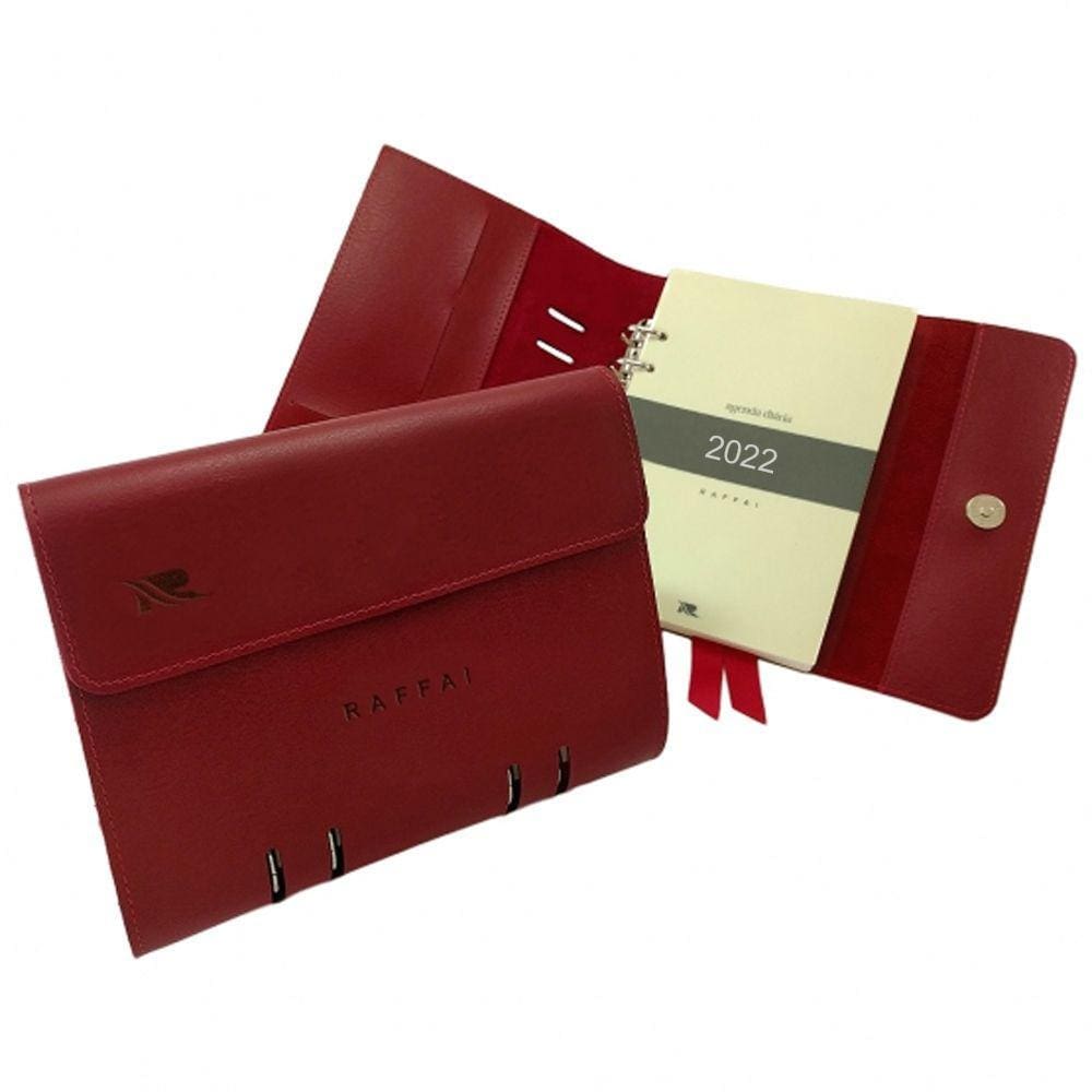 Agenda Diária Raffai 2022 Personalizada Vermelho