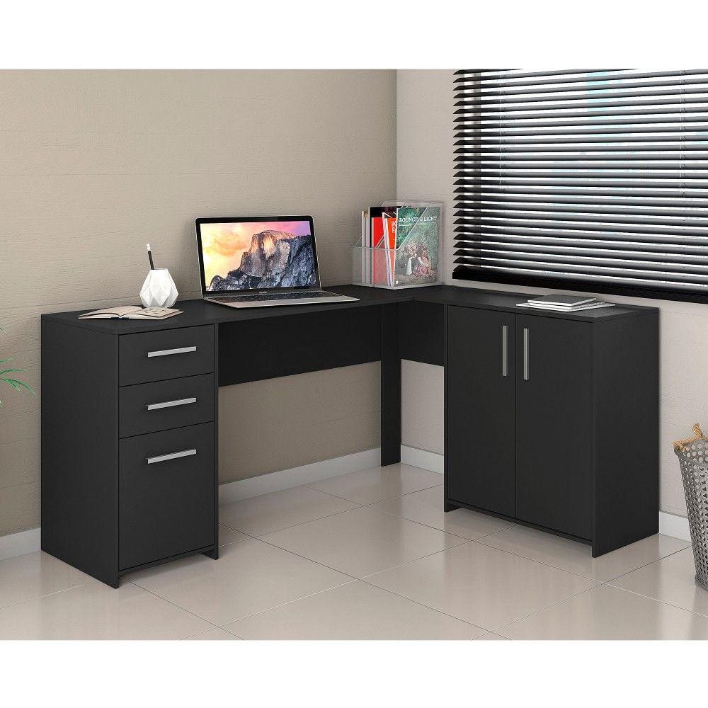 Mesa de Canto para Escritório 2 Portas 3 Gavetas NT 2005 Notável